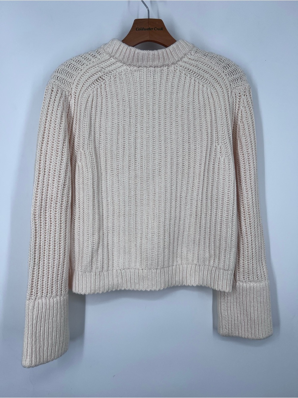J. Crew Heritage Cotton Fisherman Crewneck Sweater Antique White CG684 - Picture 5 of 7